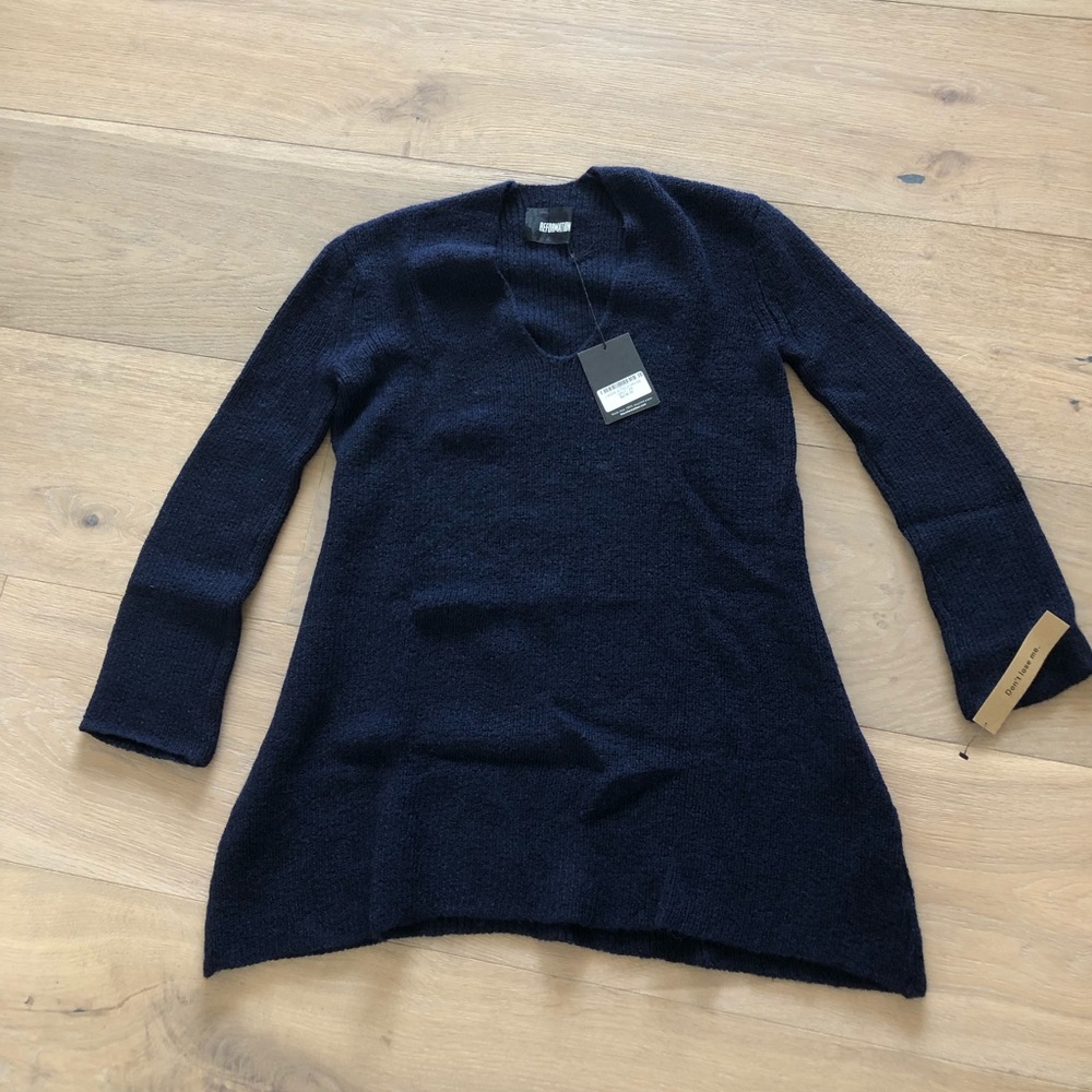 Navy reformation sweater dress